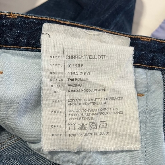 𝅺CURRENT/ELLIOTT Women’s “The Roller Jeans” in Pacific 1950s Hoodlum Jean Sz 28 - Picture 8 of 12